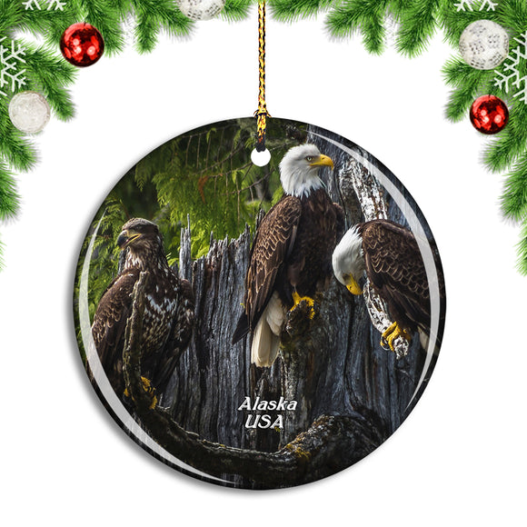 USA America Ketchikan Bald Eagle Alaska Christmas Ornament