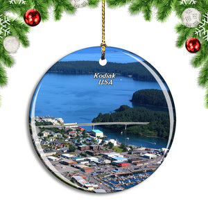 USA America Kodiak Alaska Christmas Ornament