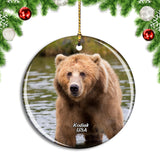 USA America Kodiak Bear Alaska Christmas Ornament