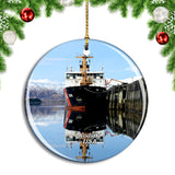 USA America Kodiak Ship Alaska Christmas Ornament