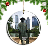 USA America Lady Bird Lake Austin Christmas Ornament