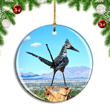 USA America Las Cruces Recycled Roadrunner Sculpture Christmas Ornament