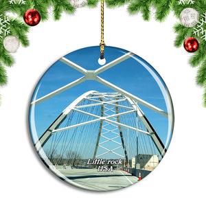 USA America Little Rock Bridge Christmas Ornament