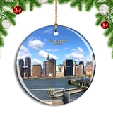 USA America Long Island City Christmas Ornament