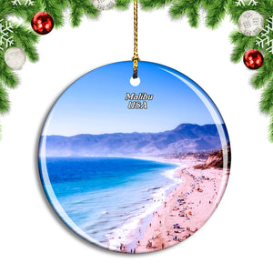 USA America Malibu California Beach Christmas Ornament