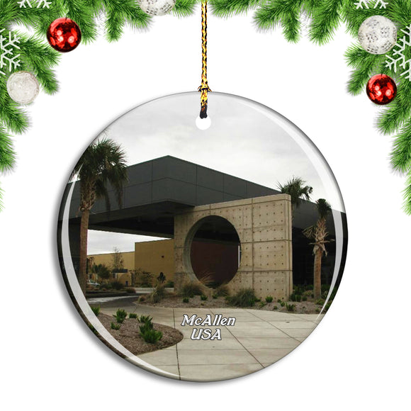 USA America McAllen Public Library Christmas Ornament