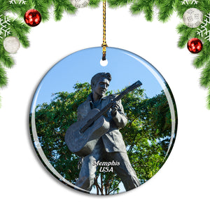 USA America Memphis Graceland Statue Christmas Ornament