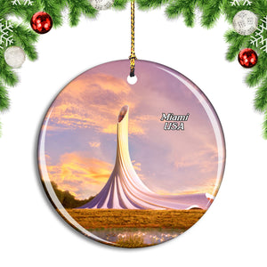 USA America Miami Chapel Christmas Ornament