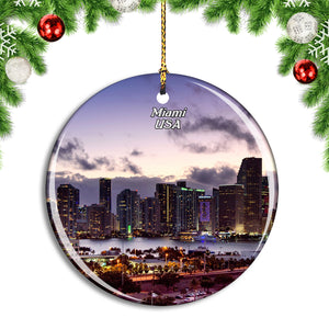 USA America Miami Florida Christmas Ornament