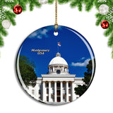 USA America Montgomery Alabama Capitol Building Christmas Ornament