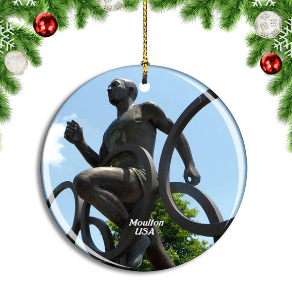 USA America Moulton Jesse Owens Museum Alabama Christmas Ornament