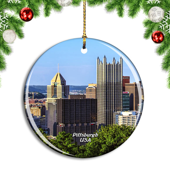 USA America Mount Washington Pittsburgh Christmas Ornament