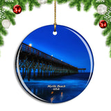 USA America Myrtle Beach Pier Christmas Ornament