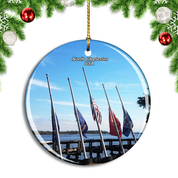 USA America North Charleston Riverfront Park Christmas Ornament