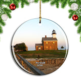 USA America Norwalk Sheffield Island Lighthouse Christmas Ornament