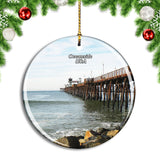 USA America Oceanside Pier Christmas Ornament