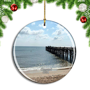 USA America Ormond Beach Christmas Ornament