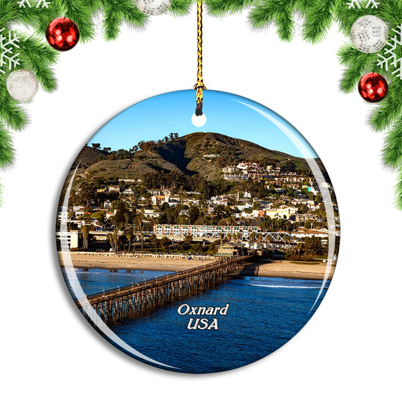 USA America Oxnard California Christmas Ornament