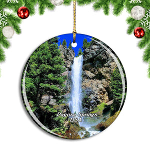 USA America Pagosa Springs Treasure Falls Colorado Christmas Ornament