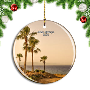 USA America Palm Springs Tree Christmas Ornament