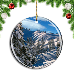 USA America Park City Mountain Resort Christmas Ornament