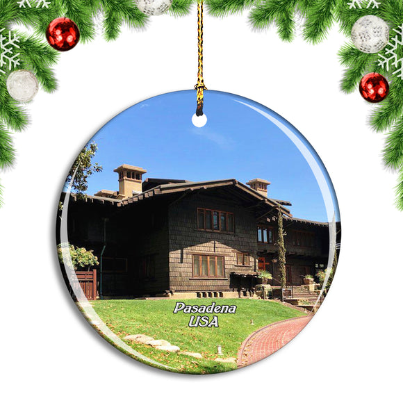 USA America Pasadena Gamble House Christmas Ornament