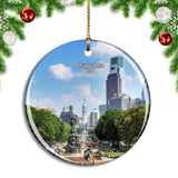 USA America Philadelphia Christmas Ornament