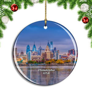 USA America Philadelphia Christmas Ornament