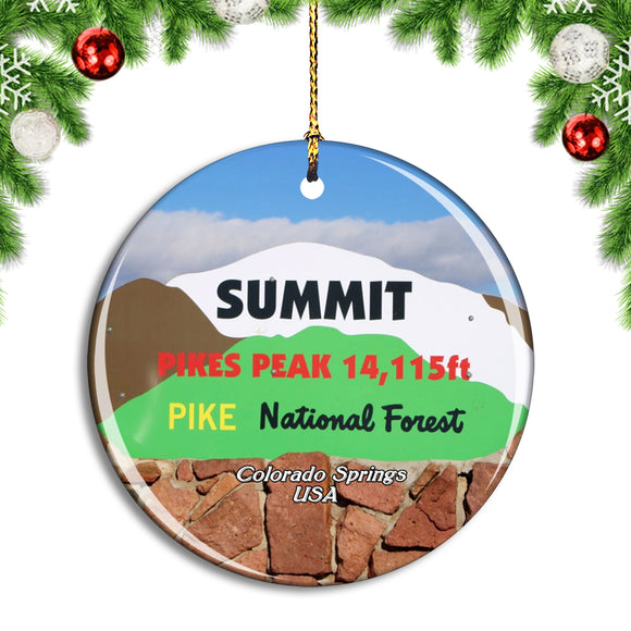 USA America Pikes Peak Colorado Springs Christmas Ornament