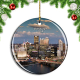 USA America Pittsburgh Landscape Christmas Ornament