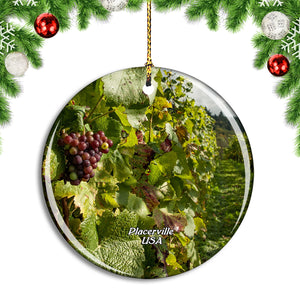 USA America Placerville Vineyard California Christmas Ornament