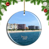 USA America Pompano Beach Florida Christmas Ornament