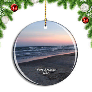 USA America Port Aransas Beach Christmas Ornament