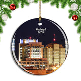 USA America Raleigh Night Christmas Ornament