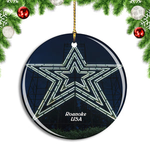 USA America Roanoke Mill Mountain Star Park Christmas Ornament