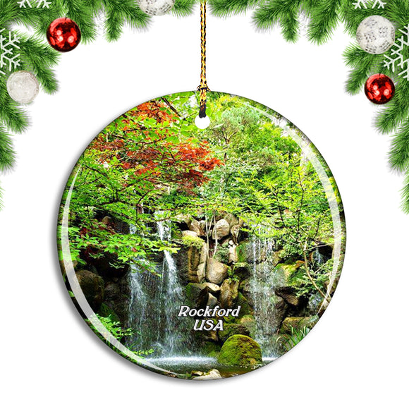 USA America Rockford Anderson Japanese Gardens Christmas Ornament