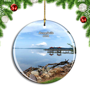 USA America Russellville Lake Park Arkansas Christmas Ornament