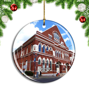 USA America Ryman Auditorium Nashville Christmas Ornament