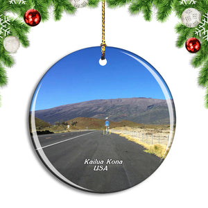 USA America Saddle Road Kailua-Kona Christmas Ornament