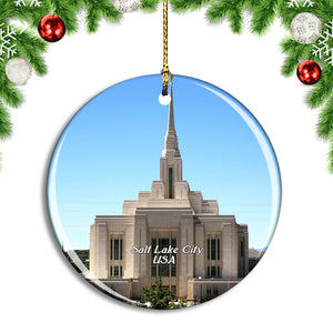 USA America Salt Lake City Church Christmas Ornament