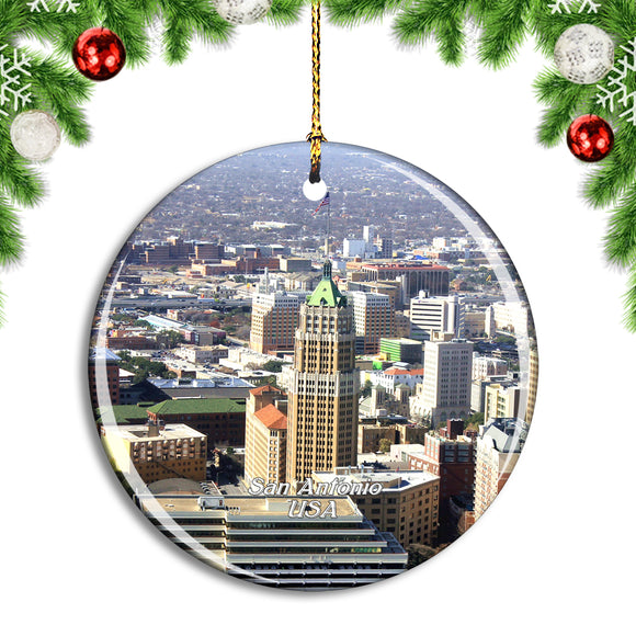 USA America San Antonio Cityscape Christmas Ornament