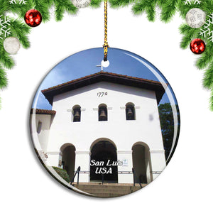 USA America San Luis Obispo Church Christmas Ornament