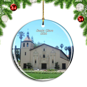 USA America Santa Clara Church Christmas Ornament