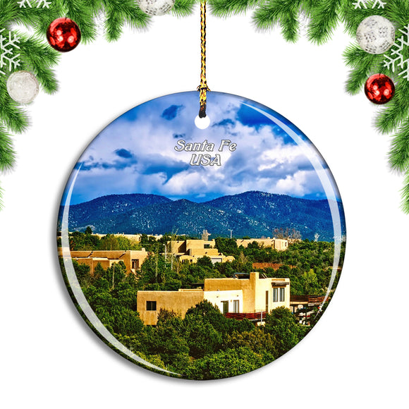 USA America Santa Fe New Mexico Christmas Ornament