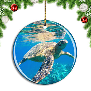 USA America Sea Turtle Hawaii Christmas Ornament