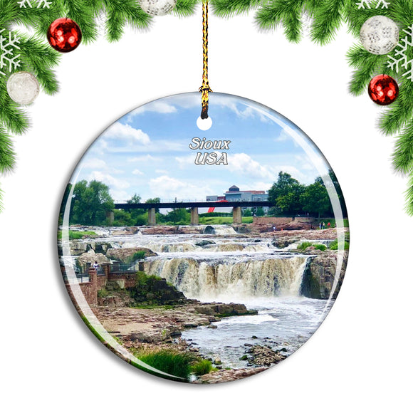 USA America Sioux Falls Park Christmas Ornament