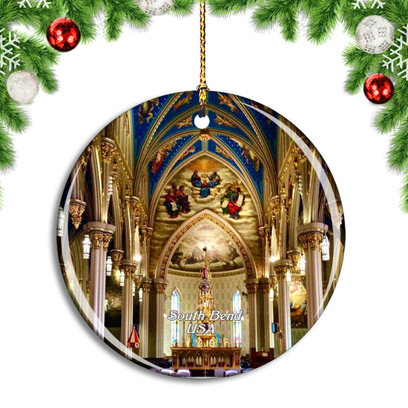 USA America South Bend Basilica of the Sacred Heart Christmas Ornament