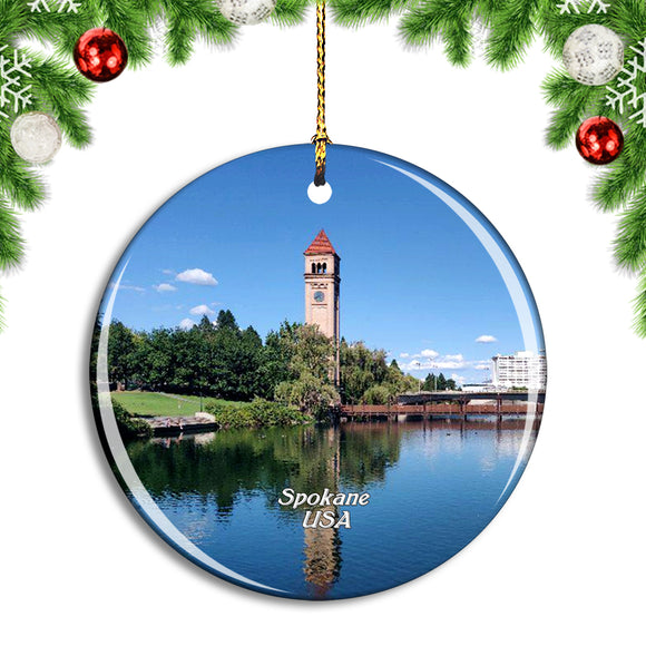 USA America Spokane Riverfront Park Christmas Ornament