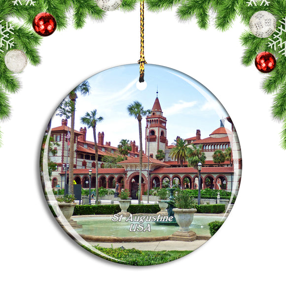 USA America St Augustine Florida Flagler College Christmas Ornament