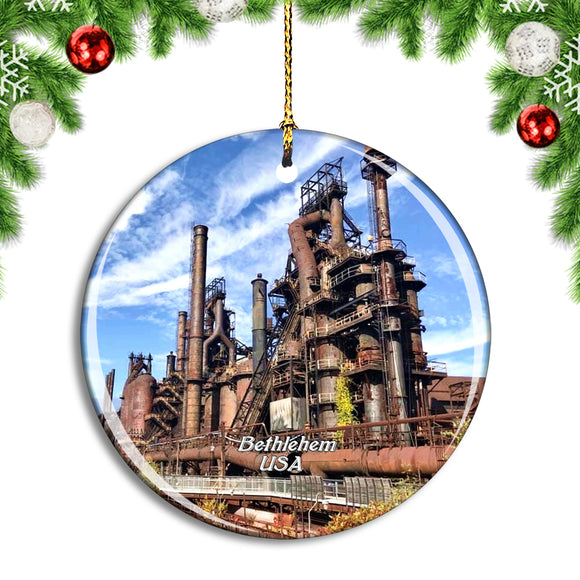 USA America SteelStacks Bethlehem Christmas Ornament